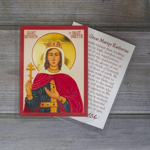 St. Katherine Prayer Card Laminated Icon Print – Eternity Icons